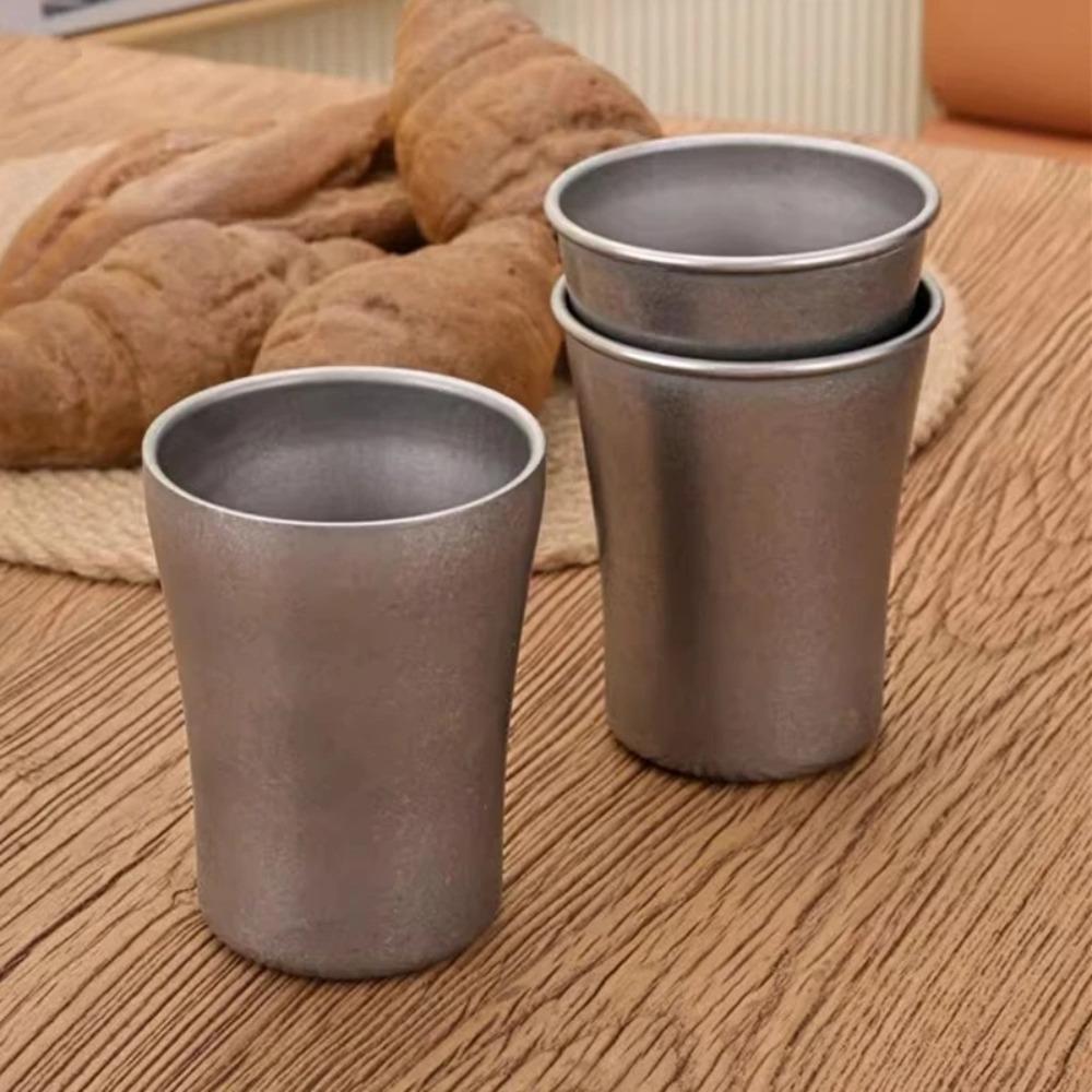 Vintage Coffee Mug Stainless Steel Cold Drink Cup Japanese Style Ice Cream Bowl  Office