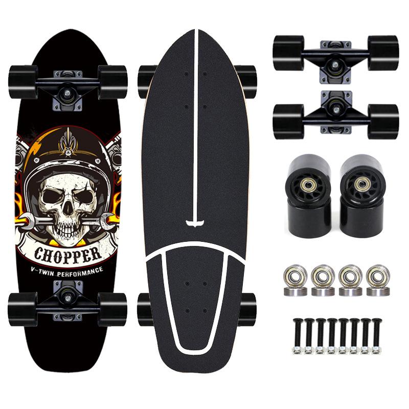 Thailand Maple Big Fish Board Single Upturned Skateboard Walking Board Land Surfboard Brush Street Board Four