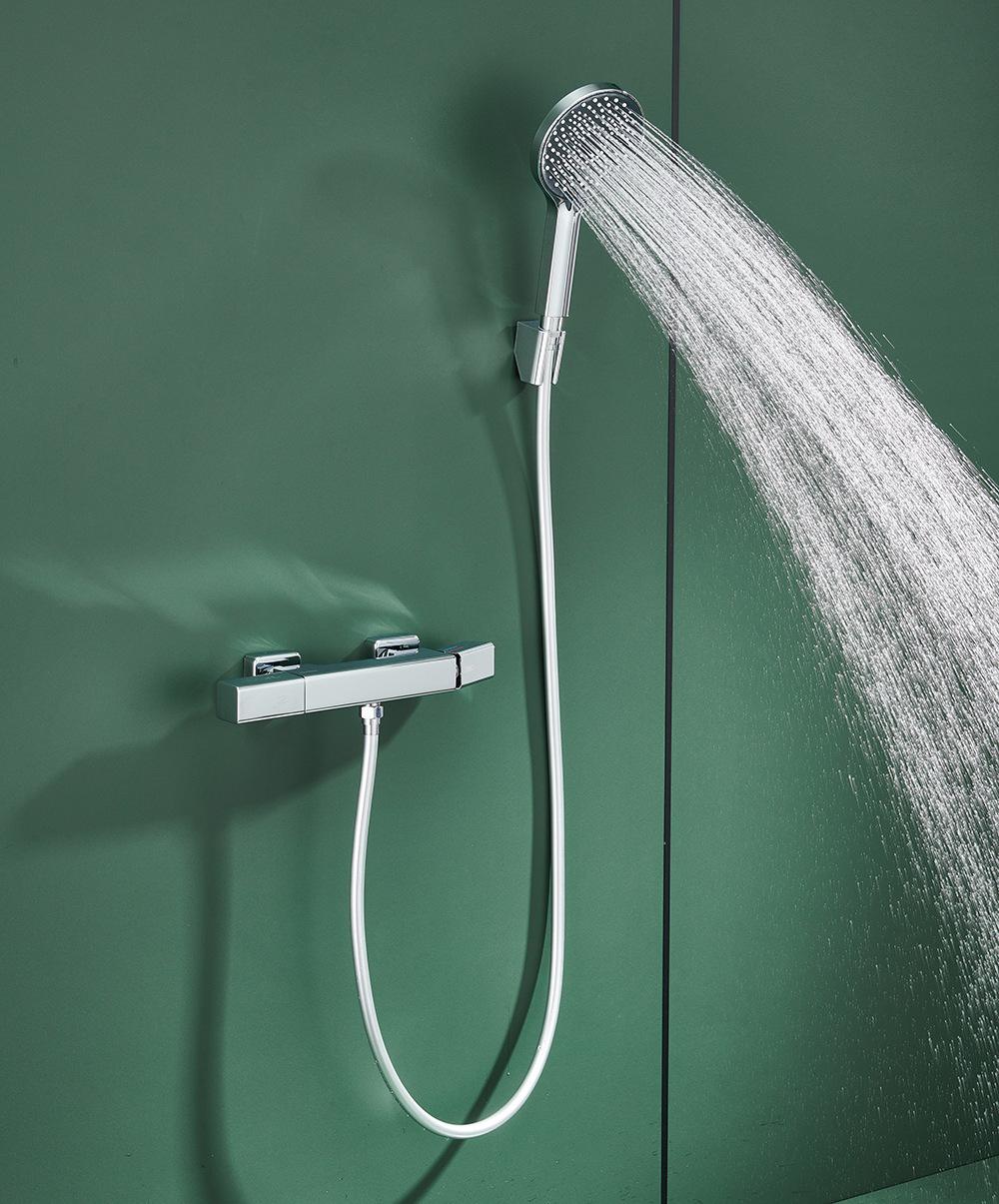 Rose Gold Bathtub Shower Set Hot and Cold Brushed Gold Shower Faucet Gray Bathroom Waterfall Bath & Shower Faucet Brass