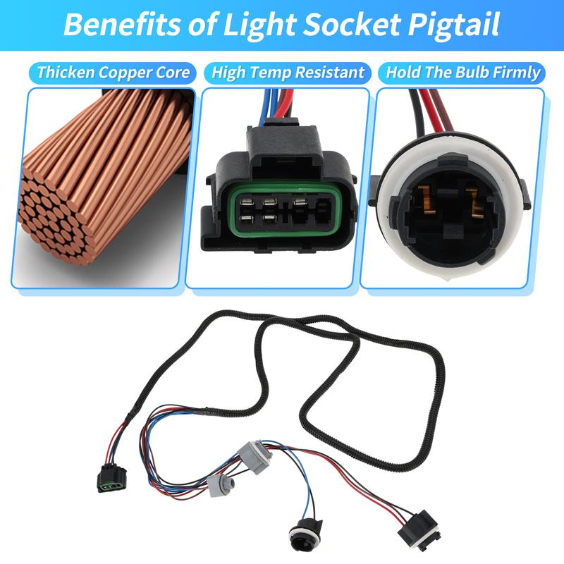 X Autohaux Right Tail Light Wiring Harness for Chevy Silverado 1500 2500 3500 No.16531402