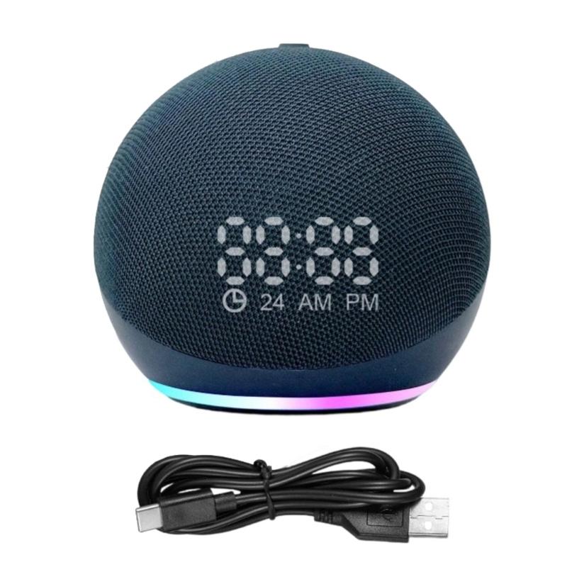 Compactly Bluetooth-compatible Speaker With Builts In Clock LED Lights For Home Office Outdoor Use HiFi Bass Sound Box
