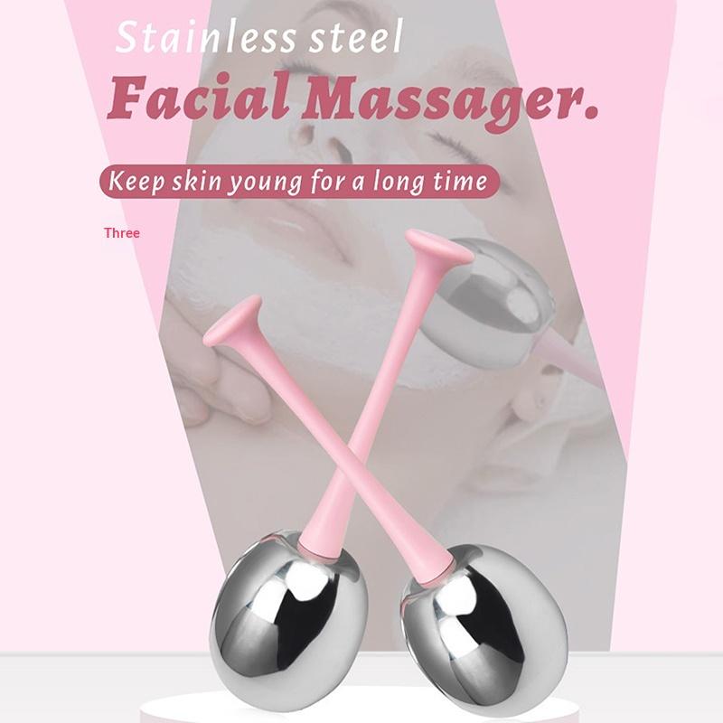 1/2Pcs Stainless Steel Cooling Cryo Facial Spa Globes Facial Ice Globes For Anti Aging Face Eye Massager Skin Care Tool
