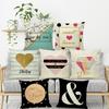 Couple Love Pillow, Diamond Peach Heart Print Home Decoration Pillow Cushion Gift Linen Pillow
