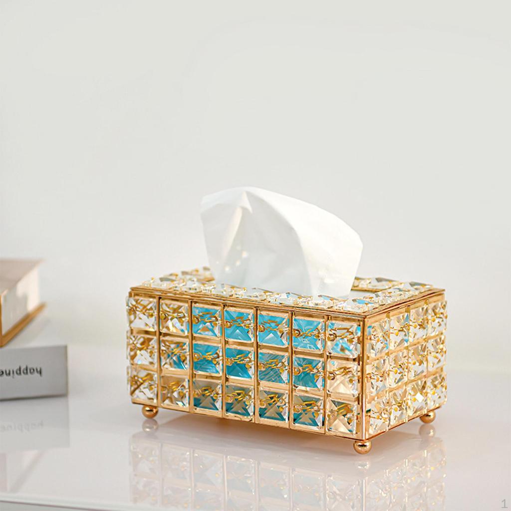 Desk Tissue Holder Box Cover Metal Decorative Luxury Napkin Case for Night