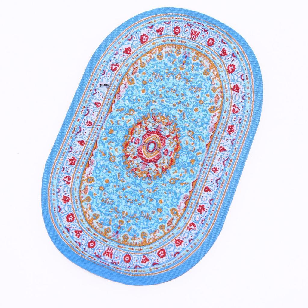 BJD Dollhouse Miniature Oval Turkish Carpet for Living Room Scene
