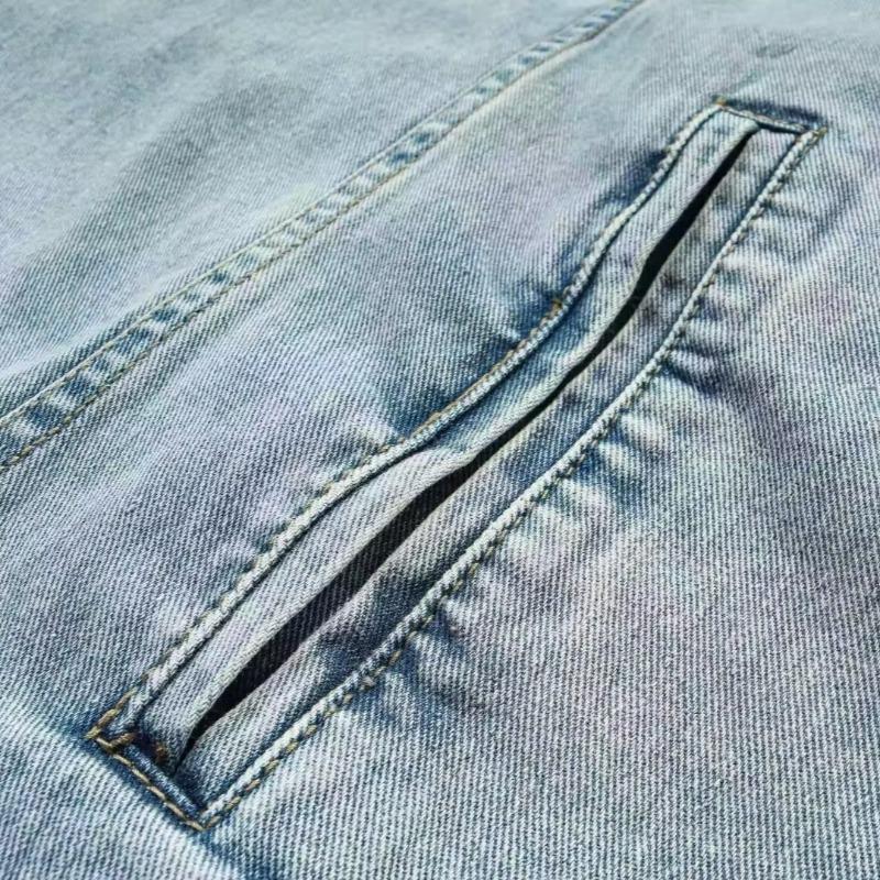 Men's Retro Hong Kong Hooded Denim Jacket - Japanese Style, Loose Fit Pullover for Spring/Autumn.