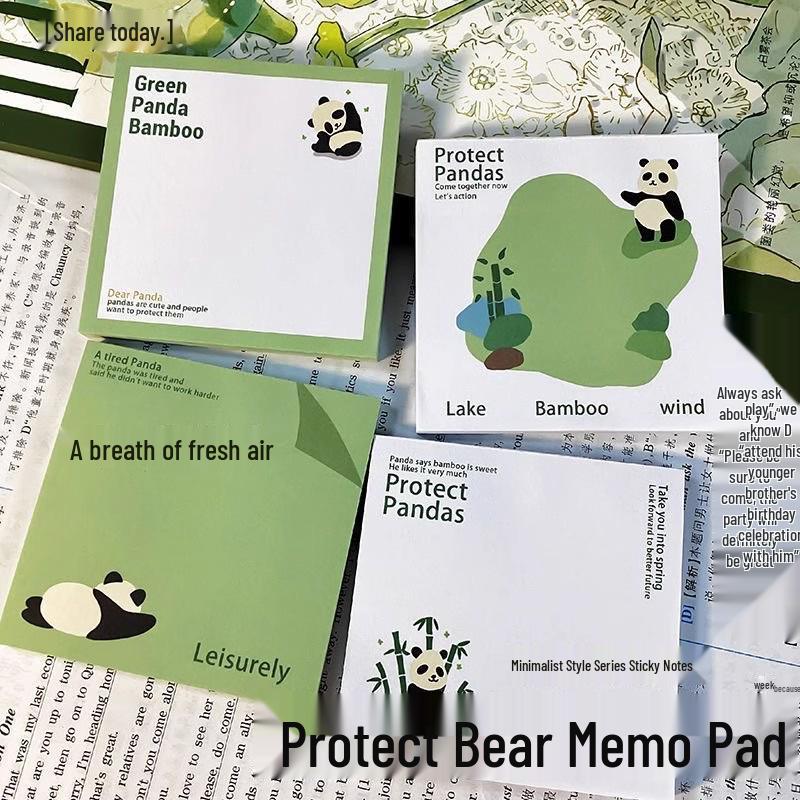 Adorable Panda Sticky Notes - Tearable Message Paper for Students & Journals