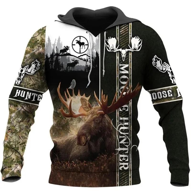 Fashion Deer Hunting Camo Hoodie Cool Slim Jacket Costume Coat 3d Sweatshirts Animal Men Women Casual Christmas Hoodie Tops