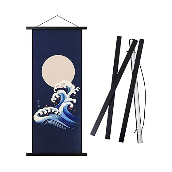 Benjia Magnetic Wood Poster Hanger Frame for A3 Posters, Tapestry Rod, 30cm Width, for Tenugui, Furoshiki, Noren, Wall Art, Office/Home Decor,