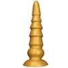 Extra Large Gold Ribbed Silicone Anal Plug Big Penis Realistic Dildo Toy Fisting Huge Dick