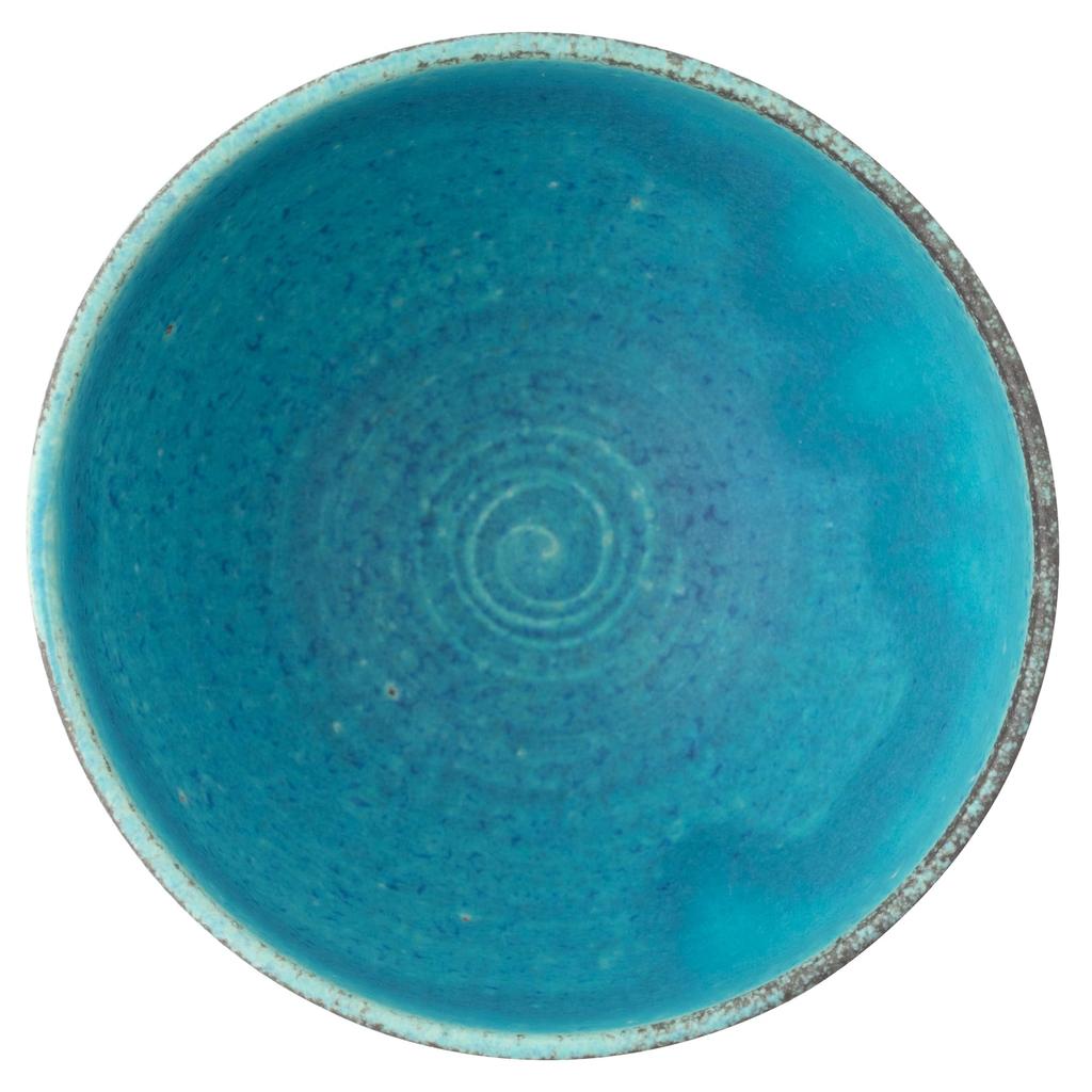 Marui Seito Shigaraki Ware Hechimon Soup Bowl, Diameter 11cm, Blue Glaze, MR-3-4219