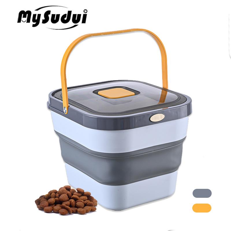 

Mysudui складной контейнер для хранения корма для домашних животных, влагостойкий, герметичный, портативный ящик для хранения еды большой емкости для домашних животных