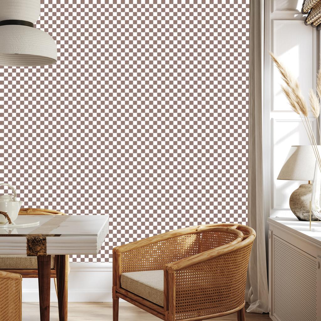 Checkerboard wallpaper light gray and orange 50x1000