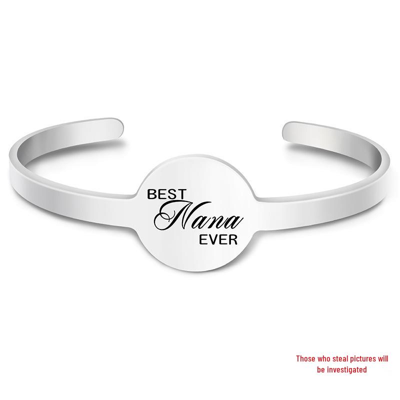 Brățară Metalică Transfrontalieră din Oțel Titan: Brățară gravată Cadou de Crăciun pentru vacanța în familie