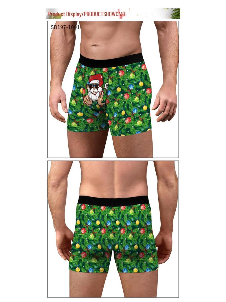 2024 Men's Creative Christmas Print Boxer Briefs
