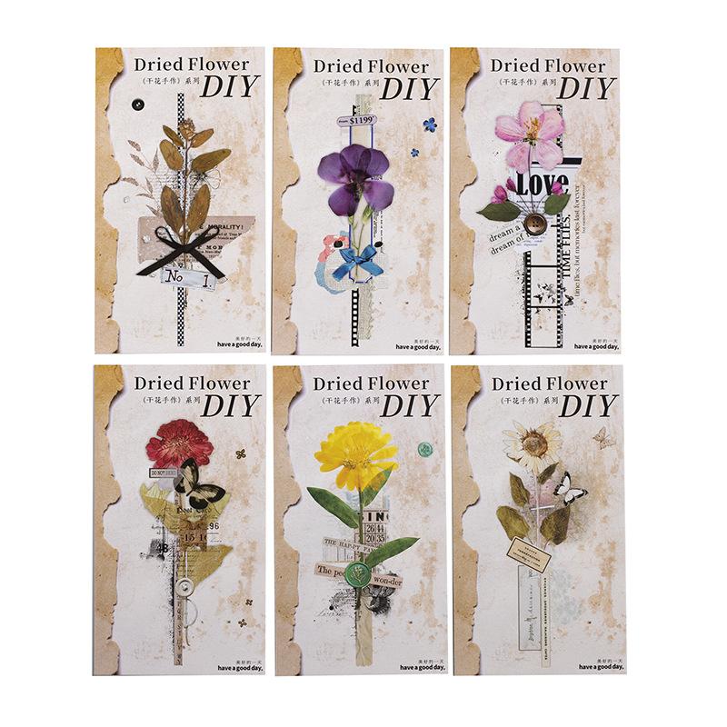 20 Pieces 3D Lifelike Dried Floral Stickers Vintage Botanical Patterns No-Residue For Album Gift Box Embellishment