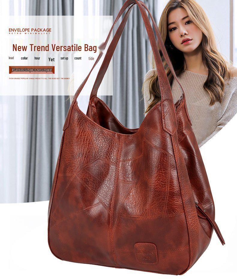 2024 Trendy Soft Leather Women's Large Capacity Crossbody Shoulder Bag - Versatile Korean Style Fashion Handbag