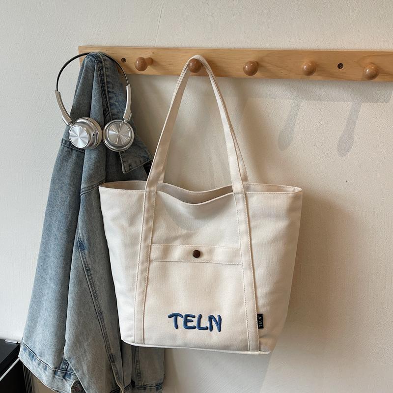 Large Capacity Tote Canvas Canvas Bag Autumn New High Value Commuter Art Student Wear Shoulder Bag