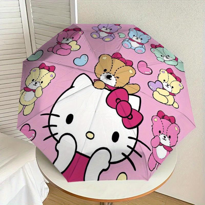 1pc Hello Kitty Teddy Bears Umbrella with Plastic Handle,Suitable for All Seasons Home Travel Outdoor UmbrellaSanlio539