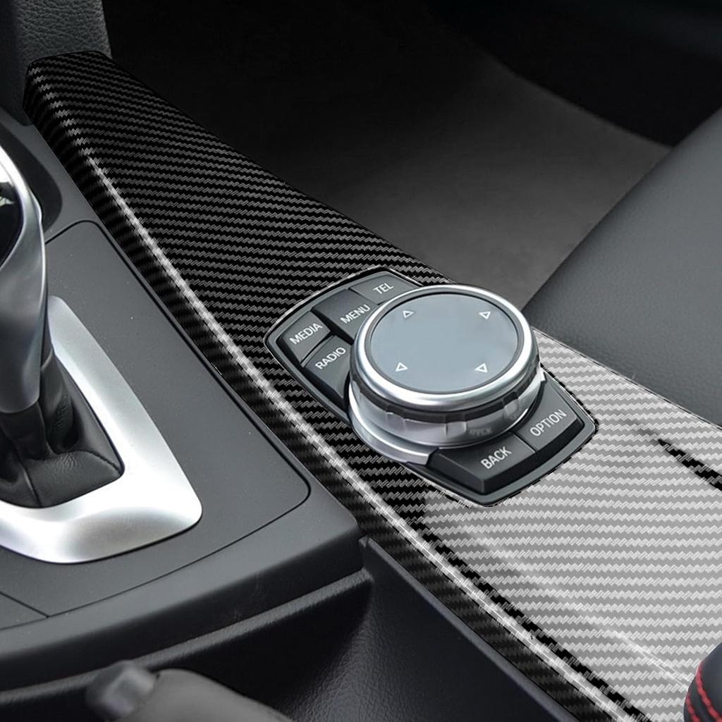 for BMW Multimedia Panel Cover, F30 Carbon Fiber Style Panel Trim Cover Car Center Console for 3 Series F30 F31 F32 F34 F36 328i 320i 335i 330i 435i