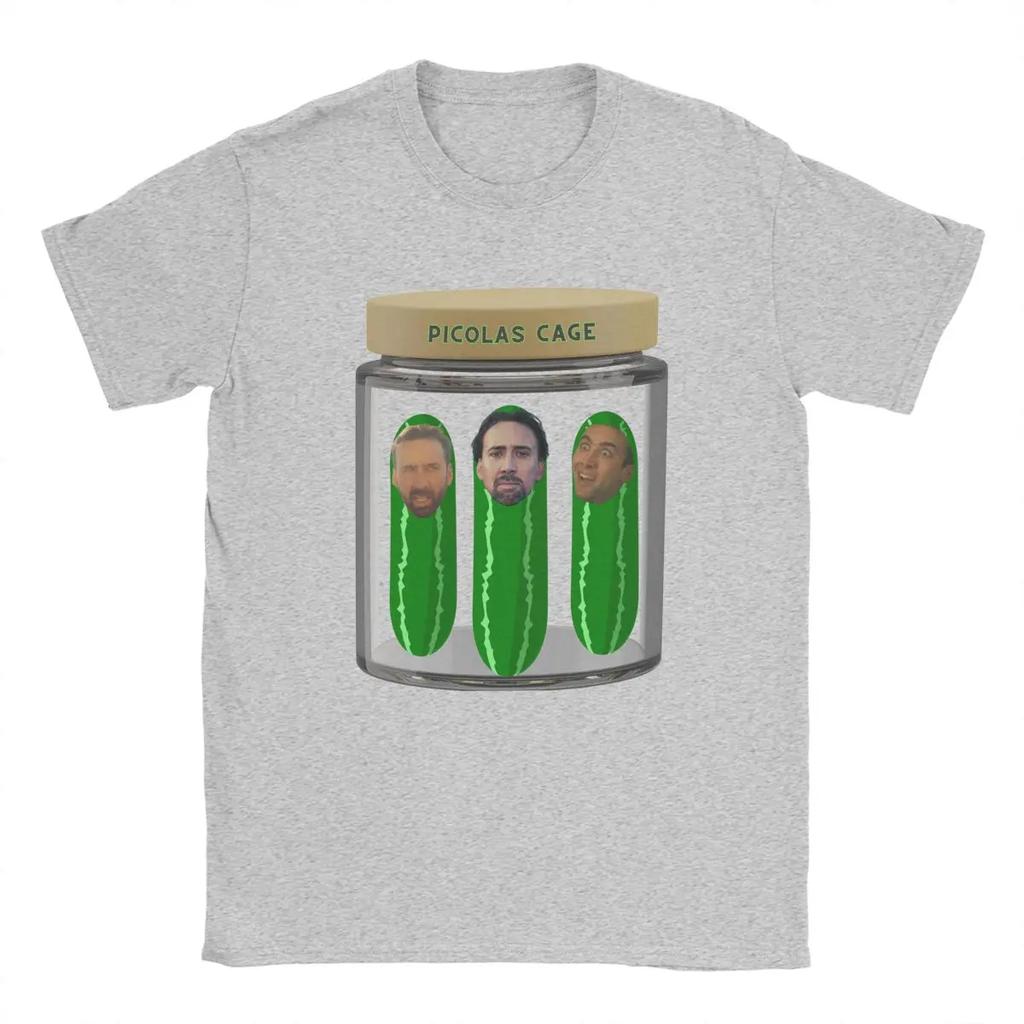 Herren-T-Shirt mit Nicolas-Cage-Motiv, Baumwoll-Top, lustiges Kurzarm-T-Shirt mit Rundhalsausschnitt, Geburtstagsgeschenk