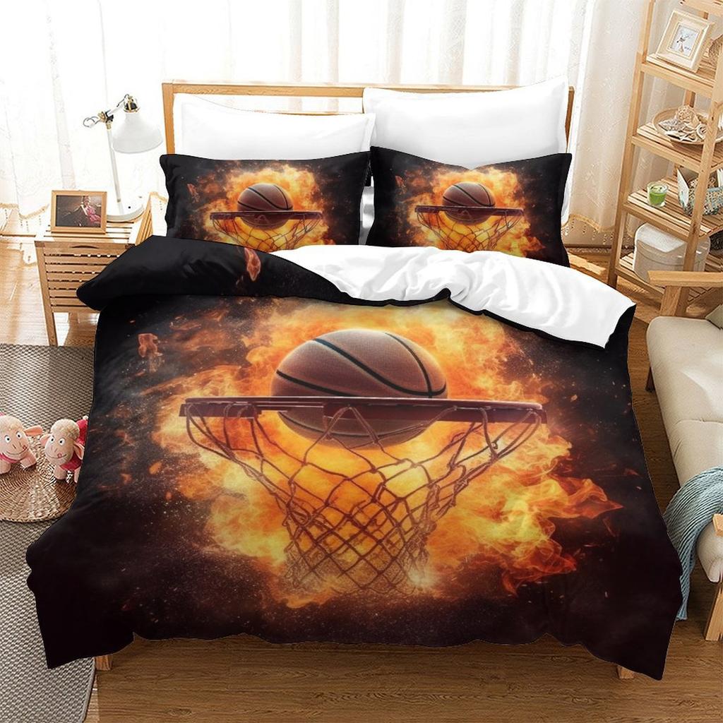 Basketball 3D Digital Printing Polyester Quilt Cover Two Or Three Pieces Can Be