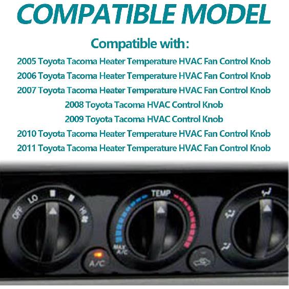 Tacoma HVAC Heater Control Knob Fan Heater Compatible with 2012 2013 2014 2015 Toyota Tacoma 2.7L 4.0L Dials Blower Temperature HVAC Air Flow Control