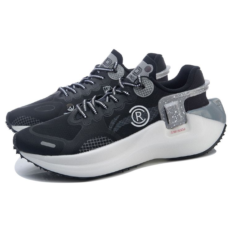 Li Ning Youxia Essential Durable Non-Slip Lightweight Low-Top Running Shoes Unisex sneaker Black Gray ARHR041-3