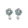 Silver Needle Rhinestone Flower Stud Earrings, High-End Personalized Fashion Accessories for Women