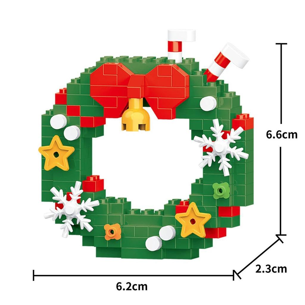 Non-Toxic 33 Style Cartoon Santa Claus Snowman Wishing Tree Apple Candy House Building Blocks City Compatible Diy Toys Children'S Gifts
