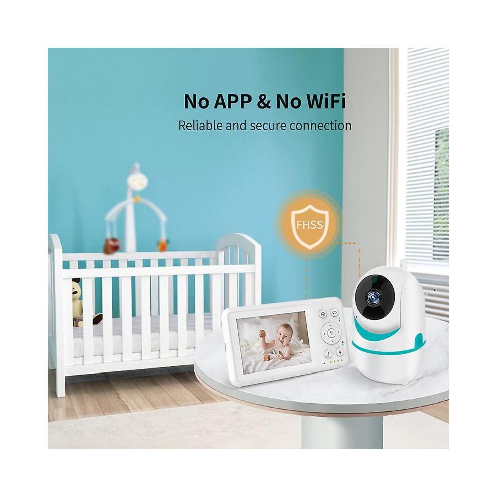 (UK Plug, Blue) D031 3.2-inch LCD Baby Monitor 2 Way Voice Built-in Lullabies Home Baby Security Camera - Grey / EU