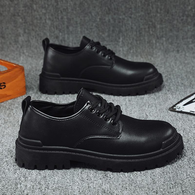 Dou Chuan winter new Martin boots men's British style black leather boots versatile casual trend high top boots