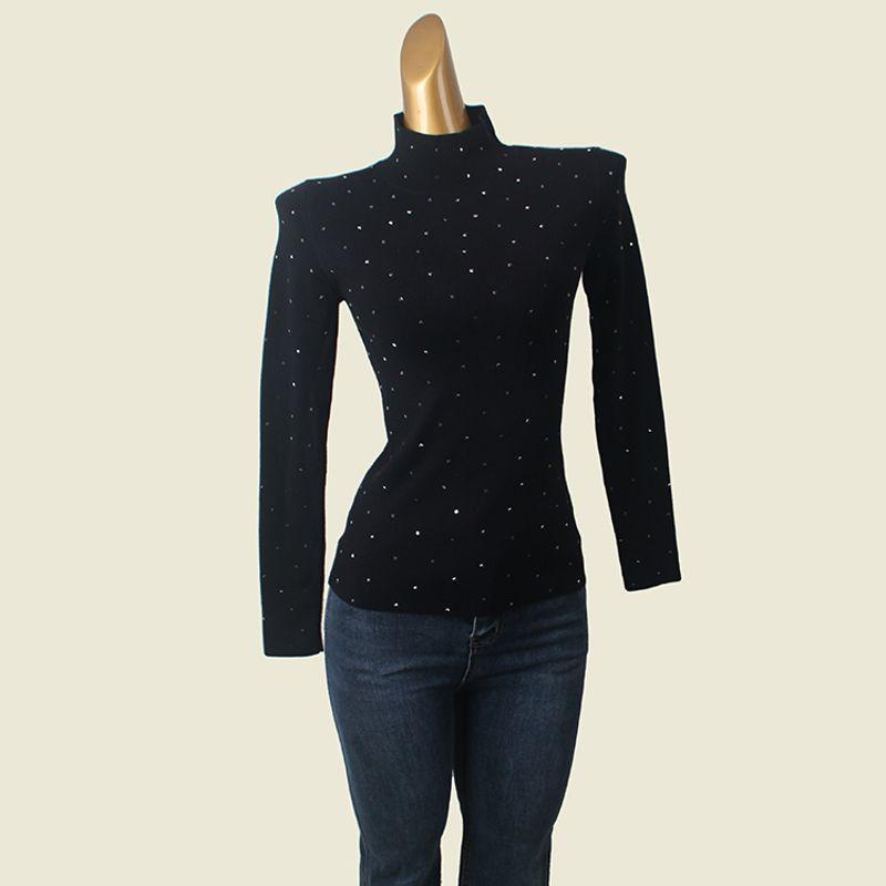 Italian Brand Winter Metal Orange Half Turtleneck Bottoming Shirt Slim Fit Inner Wear Elegant Knitwear