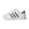 Originals SUPERSTAR Cushioning, Wear Resistant Low Top Skateboard Shoes White Green Children Aged 3 7 Years Old HQ4285
