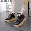 ins trendy velvet Martin boots for women 2025 winter new casual platform student warm high-top cotton shoes for women 2816