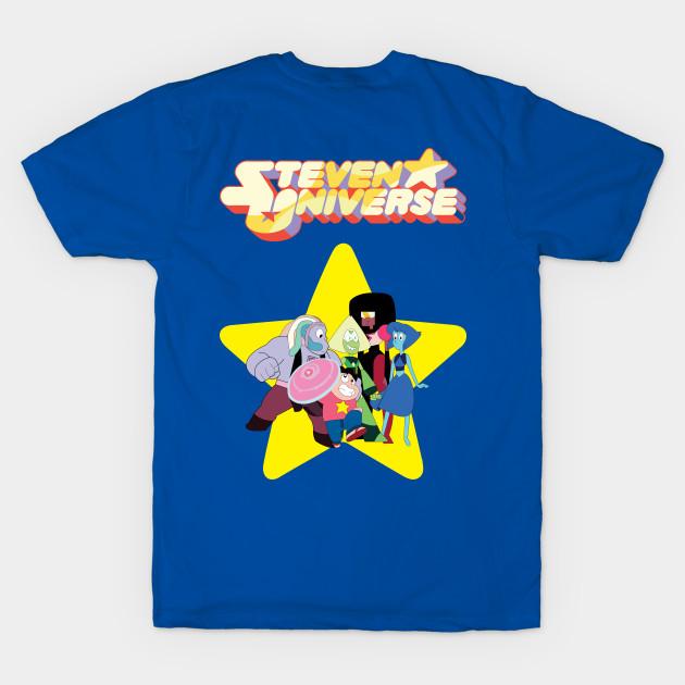 Men Black Print T-shirt Steven Universe Future Characters No-Cut Transfer Paper Print Cotton Tshirt S