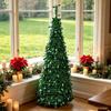 Red Ornaments Pop-Up Christmas Tree Warm White Lights Artificial Christmas Tree  Holiday Season