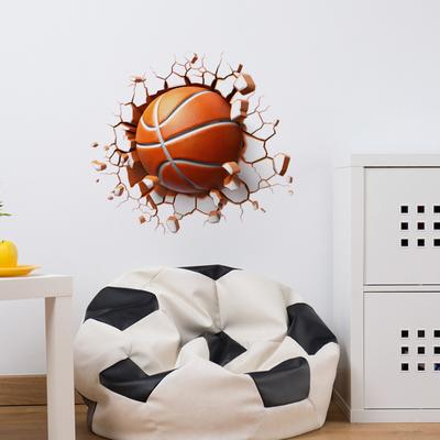 3D Basketbalová Samolepka na Zeď Basketbal Prolamující Zeď Dekorace Samolepicí Odnímatelná Samolepka na Zeď