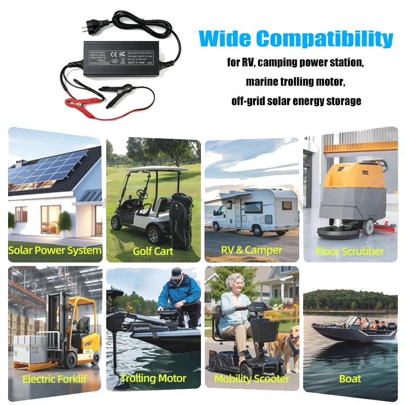 14.6V 20A Lithium Iron Phosphate Battery Charger 4S 12V LiFePO4 Charger with XT60/Anderson/Alligator Clips For Solar RV Marine