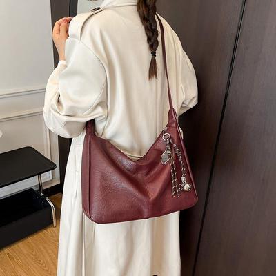 Sac bandoulière automne mode pour femme grande capacité - Texture de haute qualité, design polyvalent en forme de dumpling