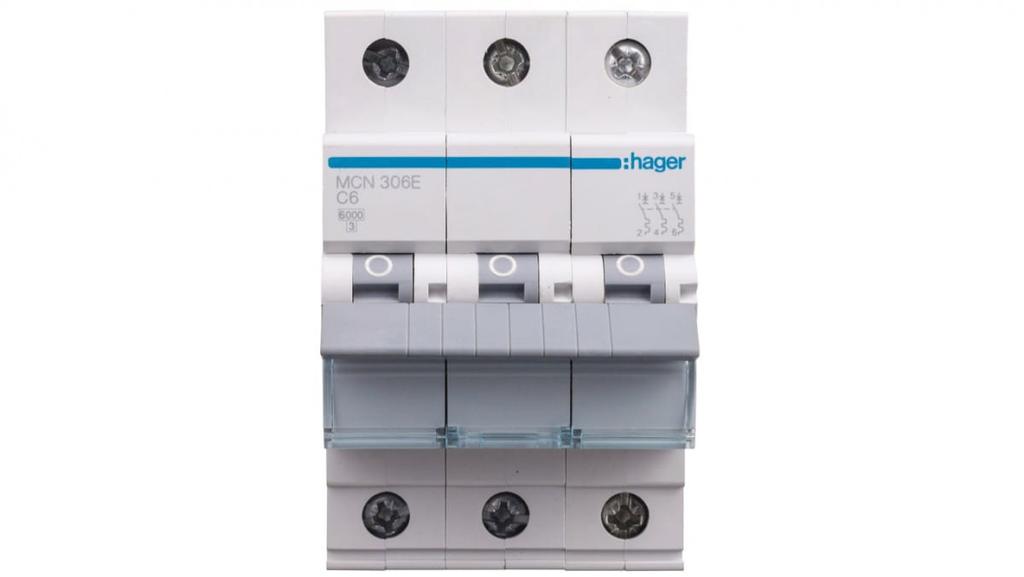 Circuit breaker 3P C 6A 6kA AC MCN306E