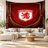 Middlesbrough FC Wandteppich, Weiches Stoff-Wandbehang, Dekorative Kulisse Für Schlafzimmer Heimwandkunst