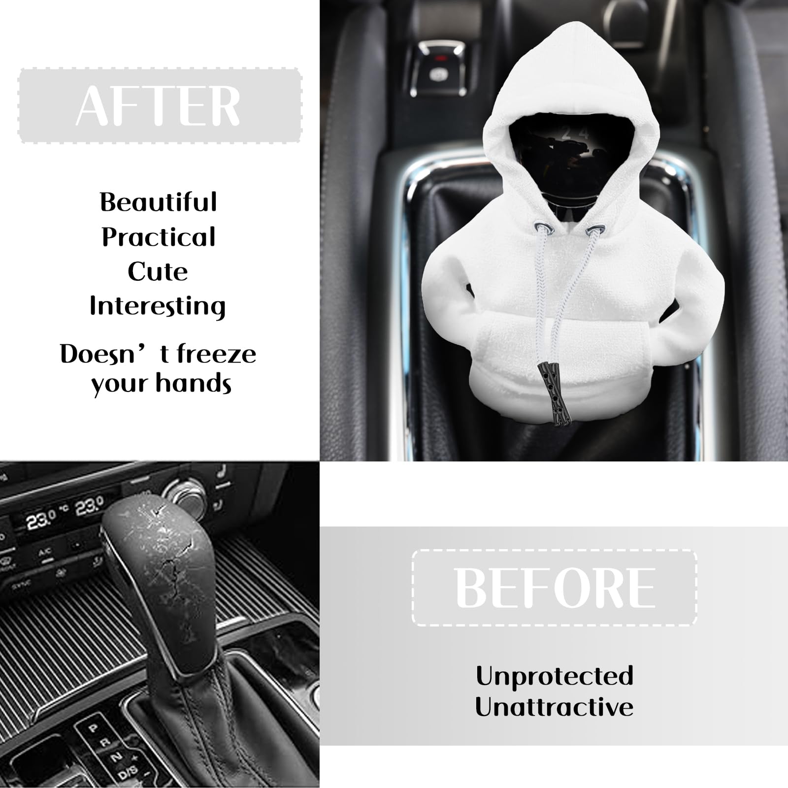 

Creative Hoodie Design Car Shift Knob Cover Gear Shift Lever Decoration Pink