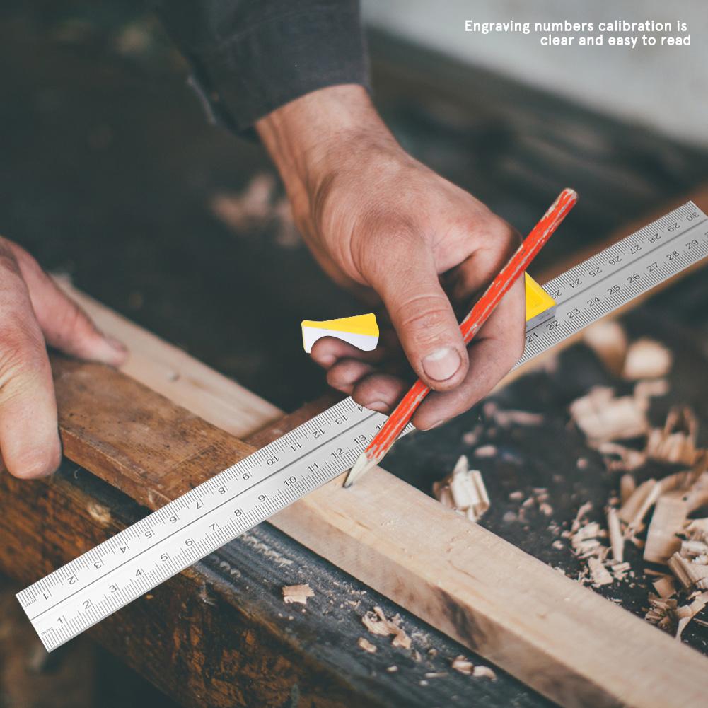 Stainless Steel Adjustable Combination Square Angle Ruler 90 Degree Woodworking Measuring Tool