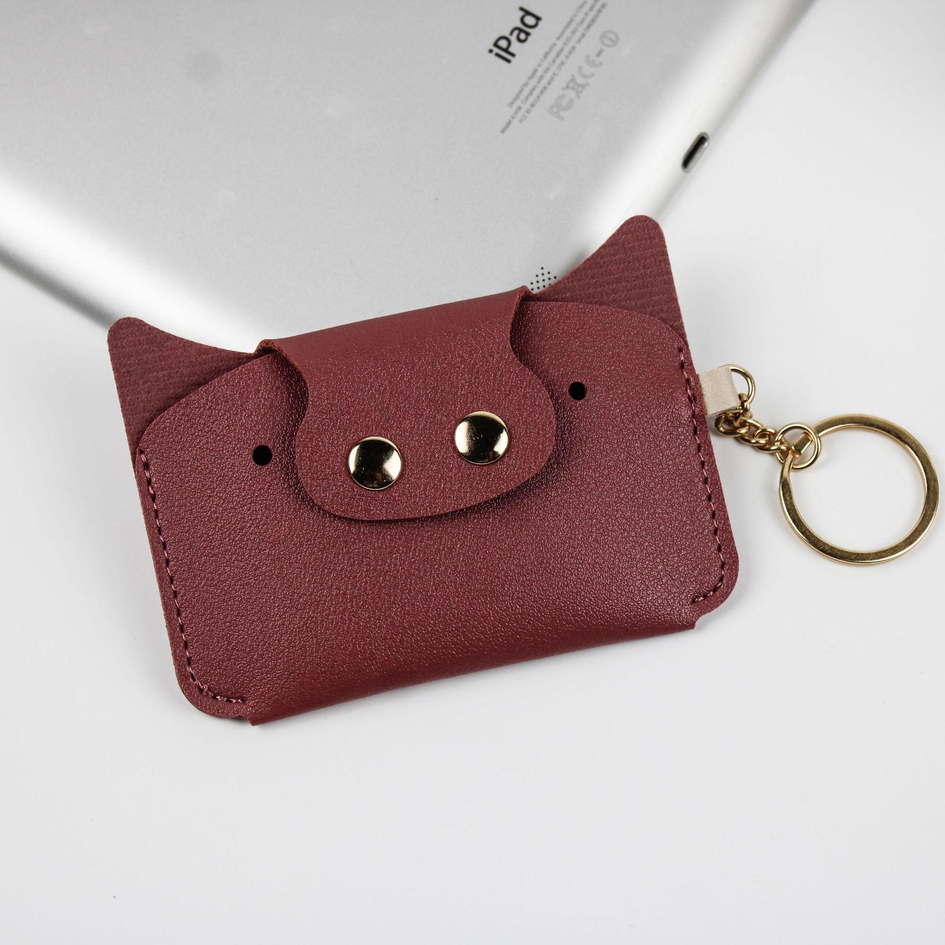 

Korean Style Cartoon Pig Card & Coin Purse for Students темно-розовый