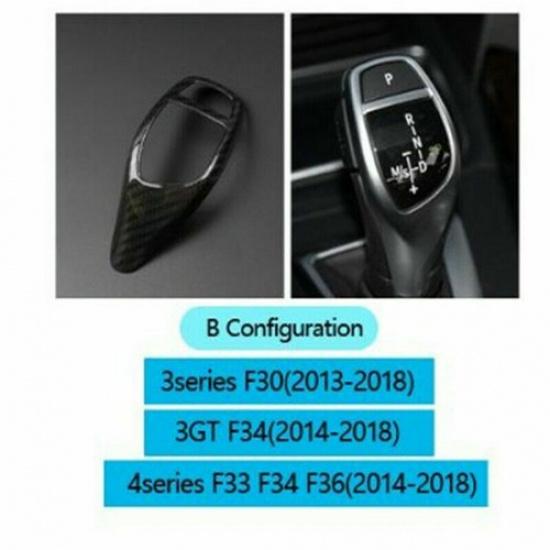 Pure Carbon Fiber Car Center Gear Shift Knob Panel Sticker For BMW 3 F30 LHD