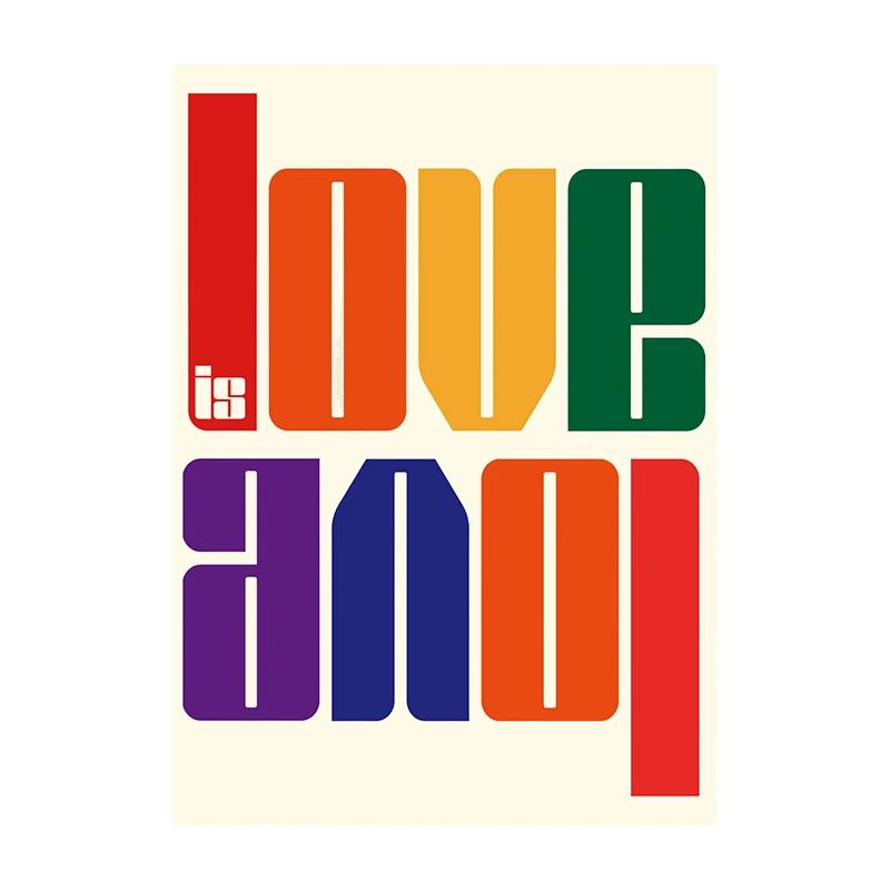 Trendy Art Posters Love Is Love Canvas Painting Bold Typography Print Desire Modern Wall Art Pictures for Room Home Decoration