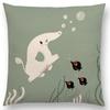 Super Cartoon Animals Cushion Cover Flamingo Fox Whale Elephant Deer Bear Cat Happy Day Decor Sofa Throw Pillow Case
