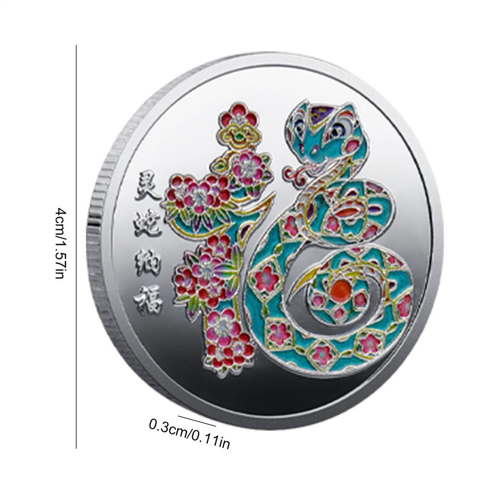 

Монета «Год Змеи 2025» 3D-рельефная монета Коллекция памятных монет «Змея» Новогодняя счастливая монета Китайская счастливая монета фэн-шуй серебряный