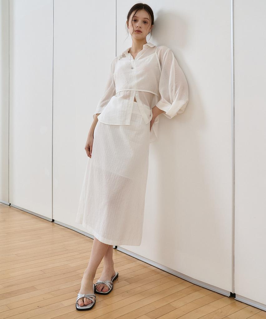Bye Bye Seop Cotton Long Skirt White [T52]